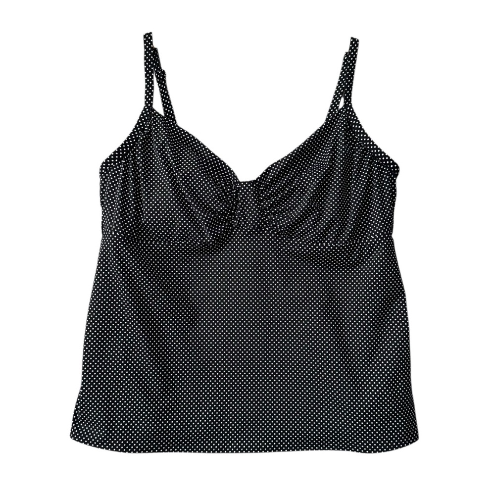 🖤 Lands’ End Polka Dot Tankini Top & High-Rise Bottoms – Size 16 - Picture 3 of 7
